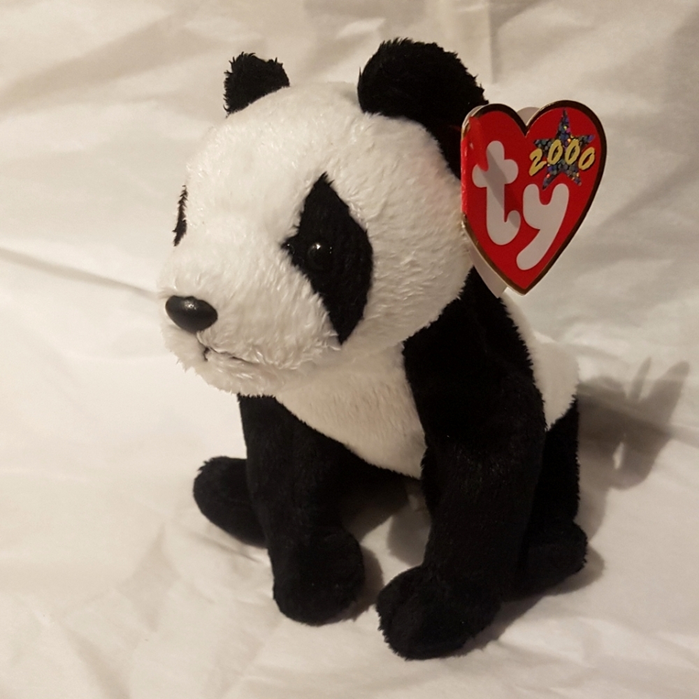 TY 2000 "China" Panda Beanie Baby Collectible, tags attached